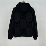 Felpa con cappuccio GG nera Monogramma nero