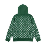 Felpa con cappuccio LV con monogramma verde sfumato