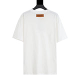 T-shirt LV con logo ricamato bianco