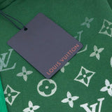 Felpa con cappuccio LV con monogramma verde sfumato