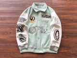 Giacca LV in pelle e lana Varsity