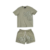 T-SHIRT SYN WRLD CON LOGO – SET CORTO – SALVIA/KAKI