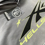 Felpa con cappuccio HLSTR Logo Flame Grey/Green