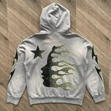 Felpa con cappuccio HLSTR Logo Flame Grey/Green