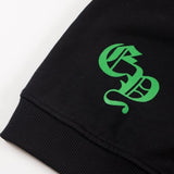 Felpa CHRM HRTS verde neon con croci nere CH009