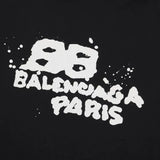 Felpa con cappuccio BLNCG Paris Graffiti Logo nera BL003