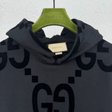 Felpa con cappuccio GG nera Monogramma nero