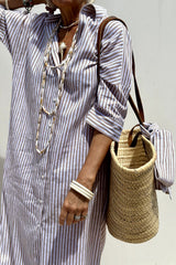 Sofia | Camicia Abito con Righe Intramontabili e Comfort Elegante