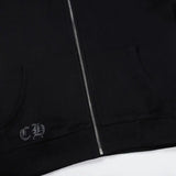 Felpa con cappuccio CHRM HRTS nera e rossa ricamata CH081