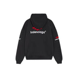 Felpa con cappuccio BLNCG nera e rossa con logo BL065