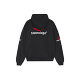 Felpa con cappuccio BLNCG nera e rossa con logo BL065