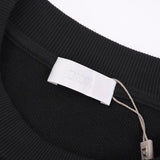 Felpa con cappuccio CD nera con logo oversize e girocollo DO054