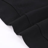 Felpa con cappuccio CD nera con logo oversize e girocollo DO054