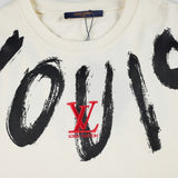 T-shirt LV Brushstroke Logo bianca