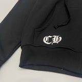 Felpa con cappuccio e cerniera incrociata CHRM HRTS nera CH064