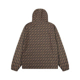 Giacca con cappuccio FND nera e marrone
