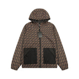 Giacca con cappuccio FND nera e marrone