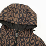 Giacca con cappuccio FND nera e marrone