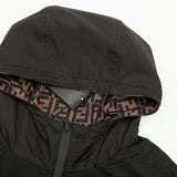 Giacca con cappuccio FND nera e marrone