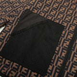 Giacca con cappuccio FND nera e marrone