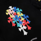 Felpa con cappuccio CHRM HRTS con design a croci colorate CH076