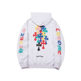 Felpa con cappuccio CHRM HRTS con design a croci colorate CH076