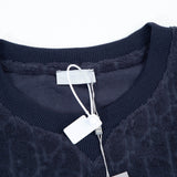 Maglietta CD con monogramma in rilievo blu navy