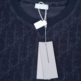 Maglietta CD con monogramma in rilievo blu navy