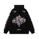 Felpa con cappuccio CHRM HRTS con logo a croce multicolore CH079