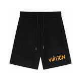 Pantaloncini LV neri con logo giallo
