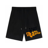 Pantaloncini LV neri con logo in grassetto