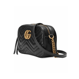 BORSA A SPALLA DONNA GG MARMONT MATELASSÉ PICCOLA NERO