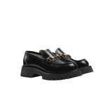 MOCASSINO A CARRARMATO CON MORSETTO RETRO LOGO ACE COLORE NERO IN PELLE