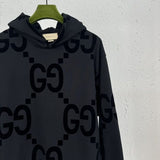 Felpa con cappuccio GG nera Monogramma nero