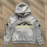 Felpa con cappuccio HLSTR Logo Flame Grey/Green