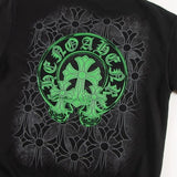 Felpa CHRM HRTS verde neon con croci nere CH009