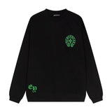 Felpa CHRM HRTS verde neon con croci nere CH009