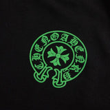 Felpa CHRM HRTS verde neon con croci nere CH009
