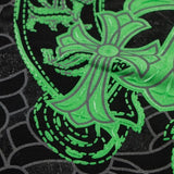 Felpa CHRM HRTS verde neon con croci nere CH009