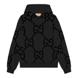 Felpa con cappuccio GG nera Monogramma nero