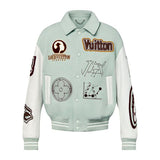 Giacca LV in pelle e lana Varsity