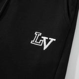 Pantaloncini LV neri con logo bianco
