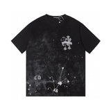 Maglietta CHRM HRTS con grafica floreale nera