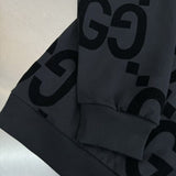 Felpa con cappuccio GG nera Monogramma nero