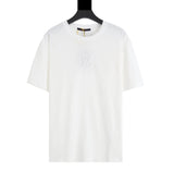 T-shirt LV con logo ricamato bianco