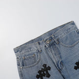 CHRM HRTS Shorts Black Cross Denim