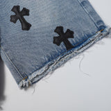 CHRM HRTS Shorts Black Cross Denim