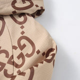 Felpa con cappuccio GG a righe beige tigre