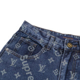 Pantaloni LV X SPRM in denim monogramma