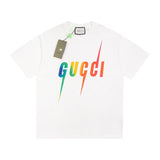 Maglietta GG con logo arcobaleno bianca